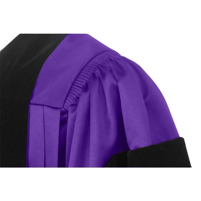 Deluxe Purple Doctoral Gown - Graduation Cap and Gown