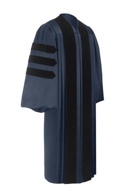 Deluxe Navy Blue Doctoral Gown - Academic Hoods 