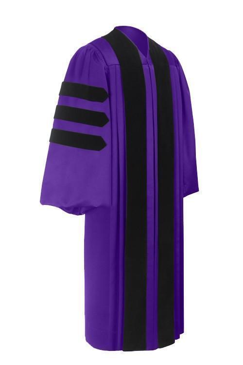 Deluxe Purple Doctoral Gown - Academic Hoods