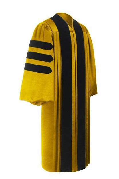 Deluxe Gold Doctoral Gown - Graduation Cap and Gown