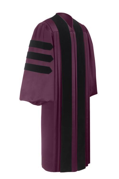 Deluxe Maroon Doctoral Gown - Graduation Cap and Gown